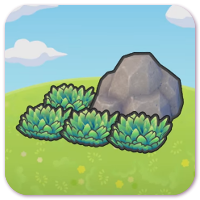 Boulder-shaded tall grass habitat image